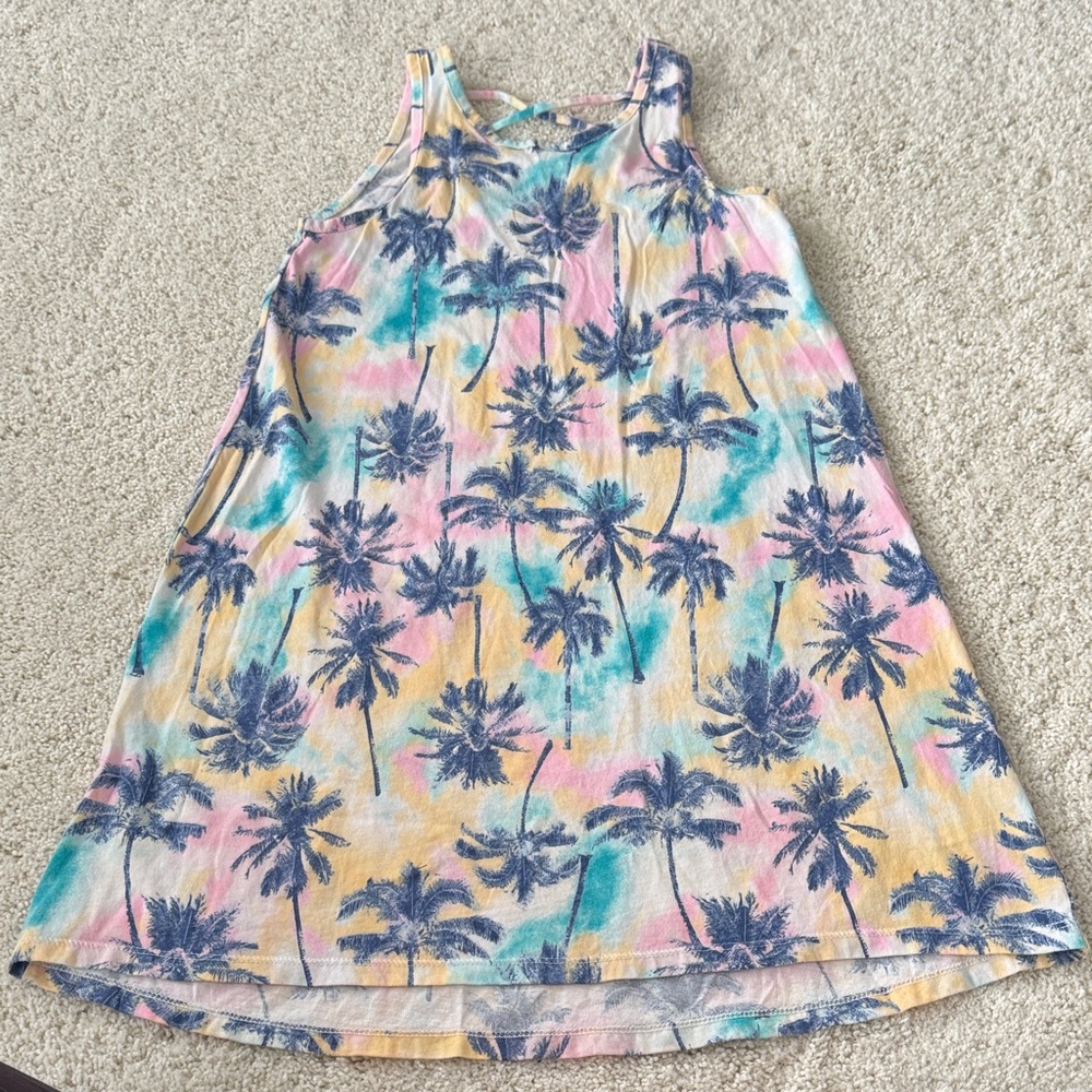 Old Navy Girls Tropical Print Dress - Pink, Yellow, Blue